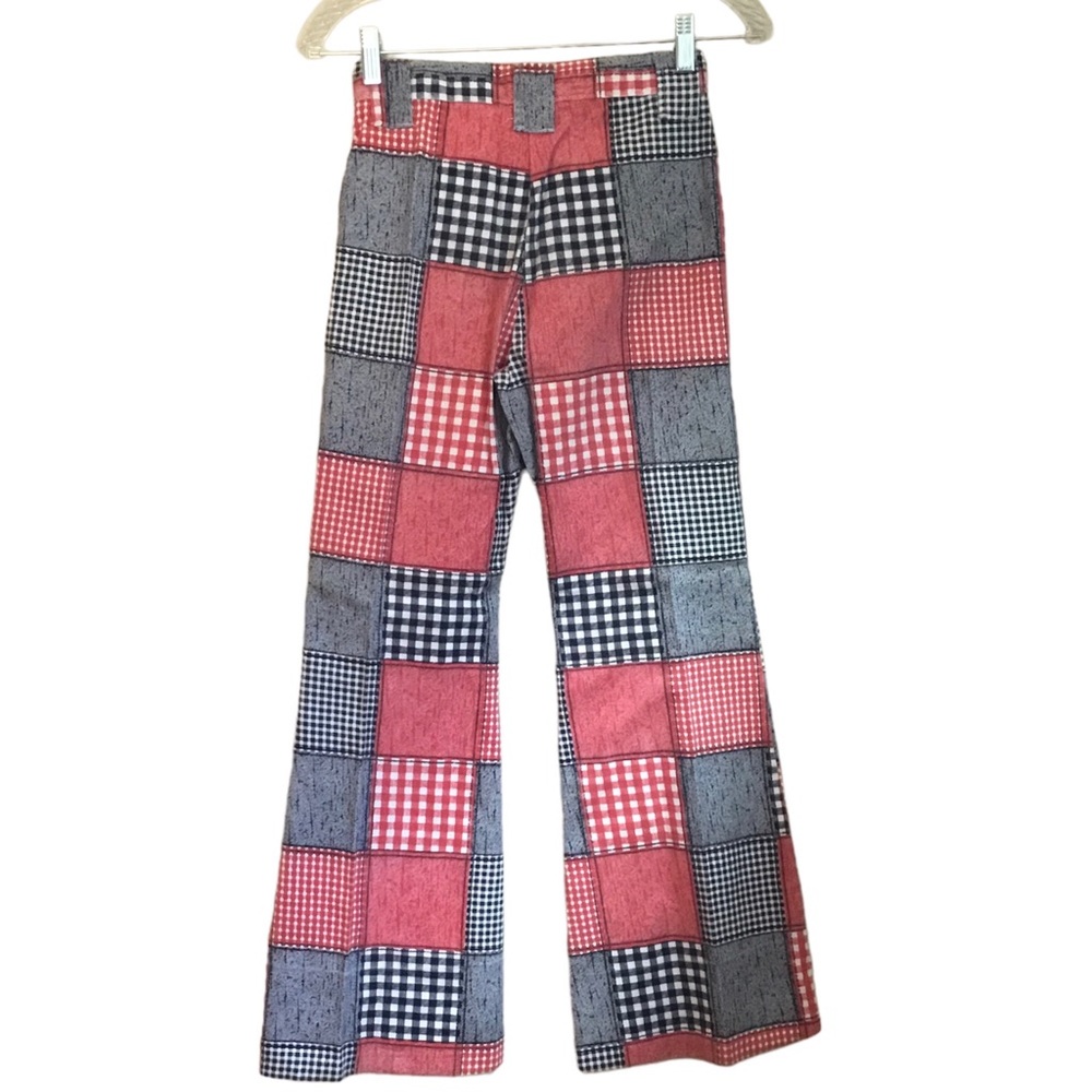 Vintage Handmade Patchwork Bell Bottom Jeans - image 2